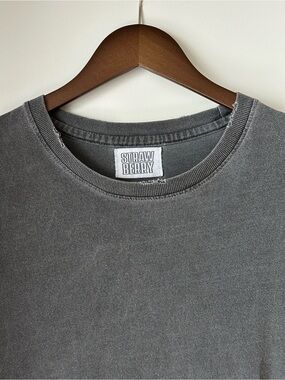 Strawberry Men's Washed Gray Crewneck Short Sleeve Tee